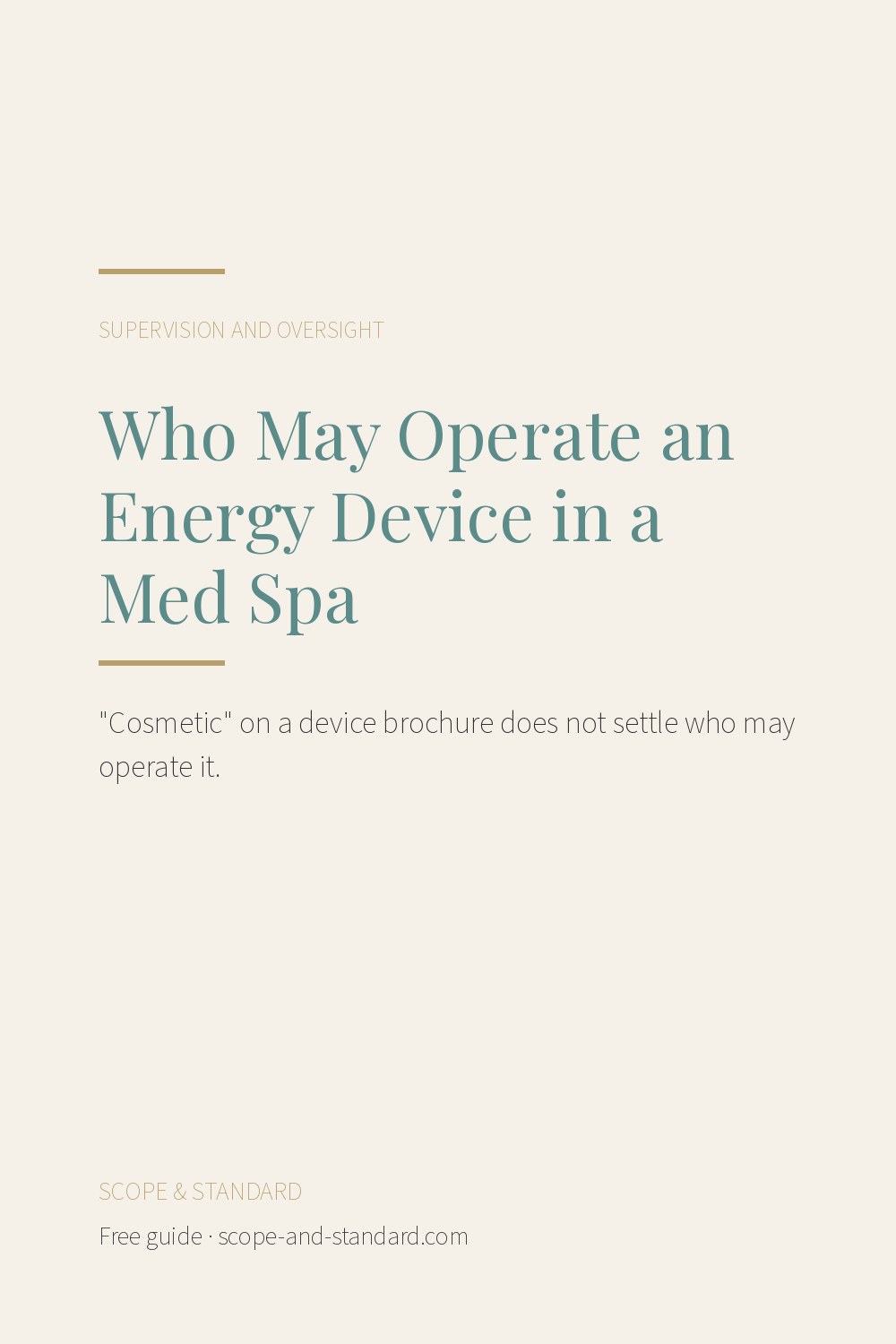 Who May Operate an Energy Device in a Med Spa
