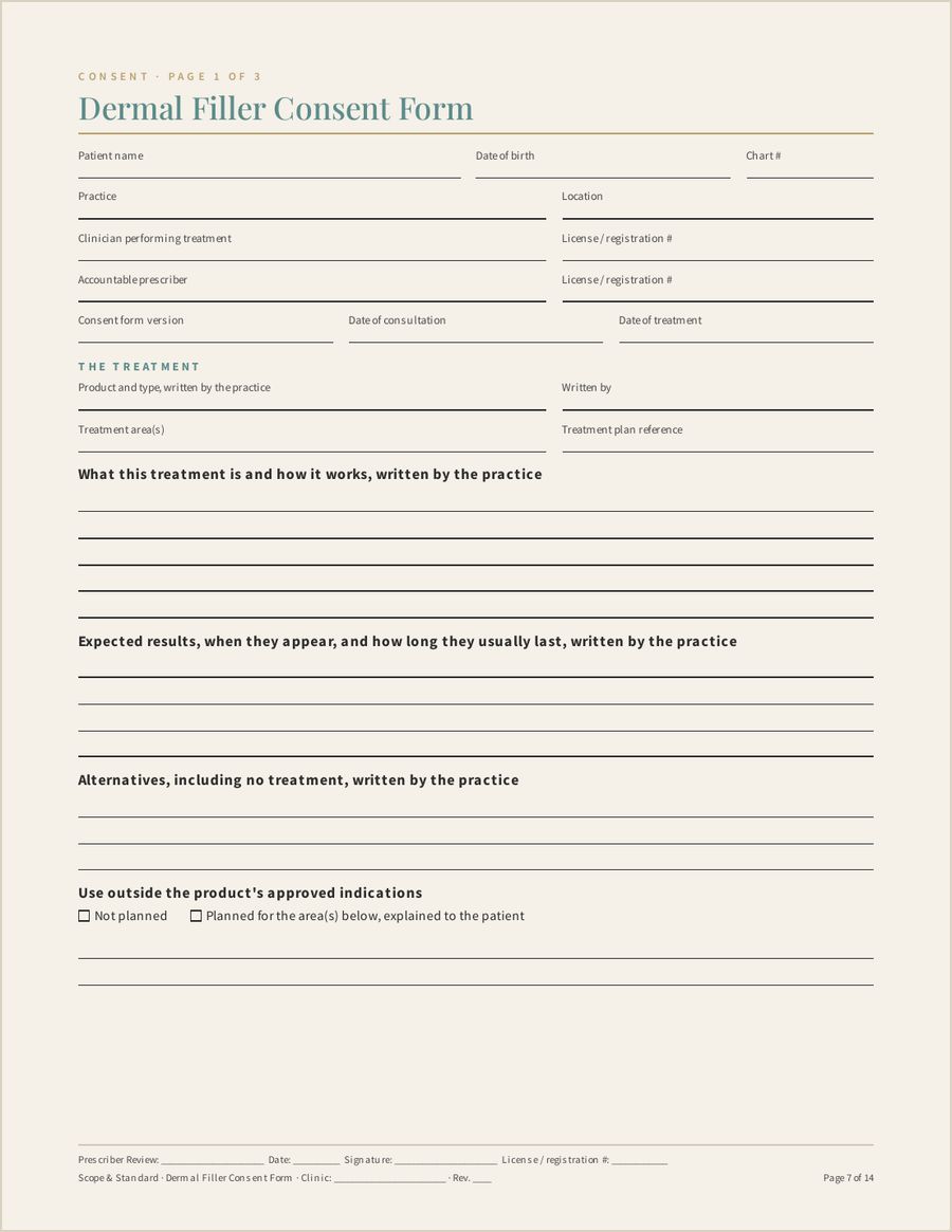 Dermal Filler Consent Form, Page 7 of 14