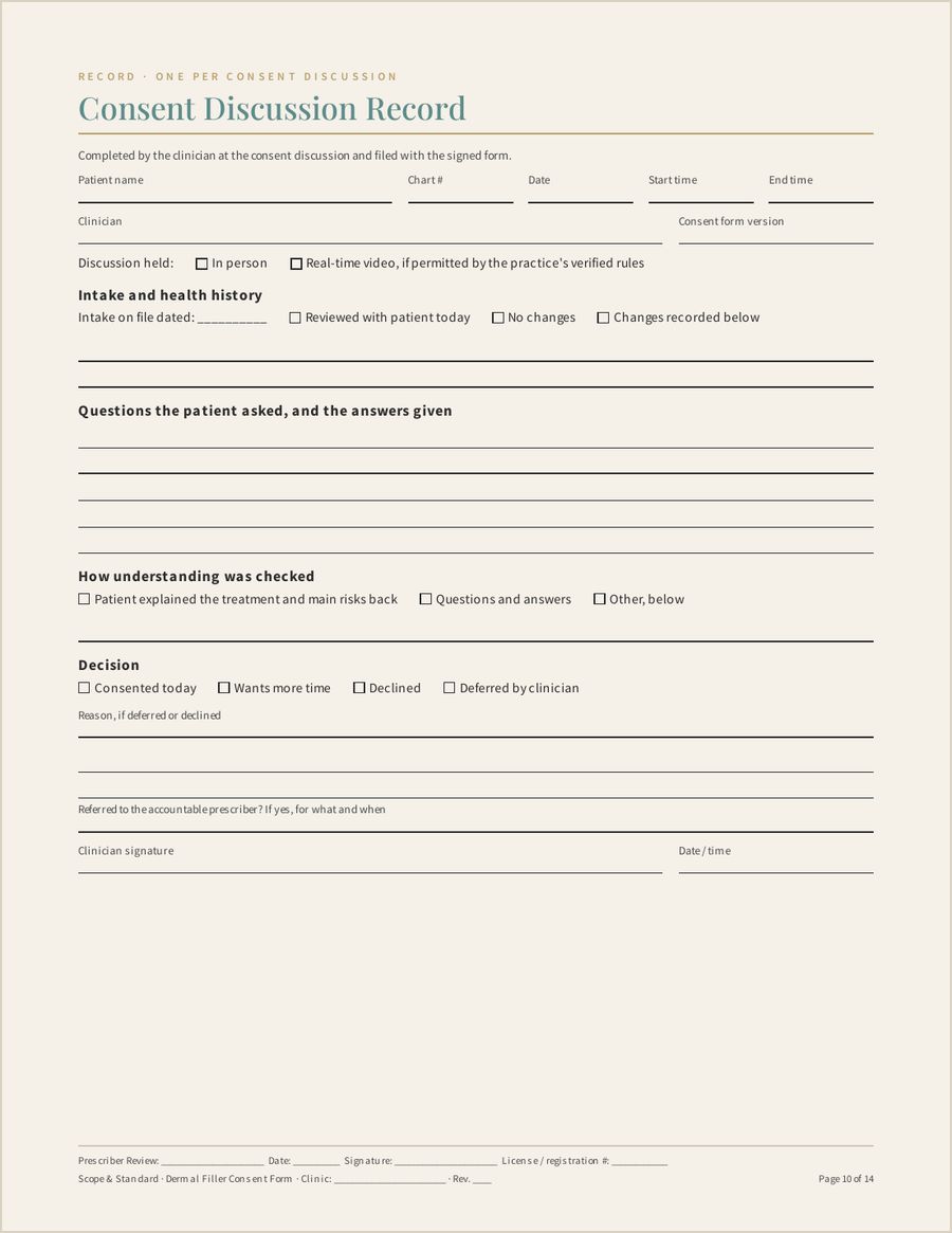 Dermal Filler Consent Form, Page 10 of 14