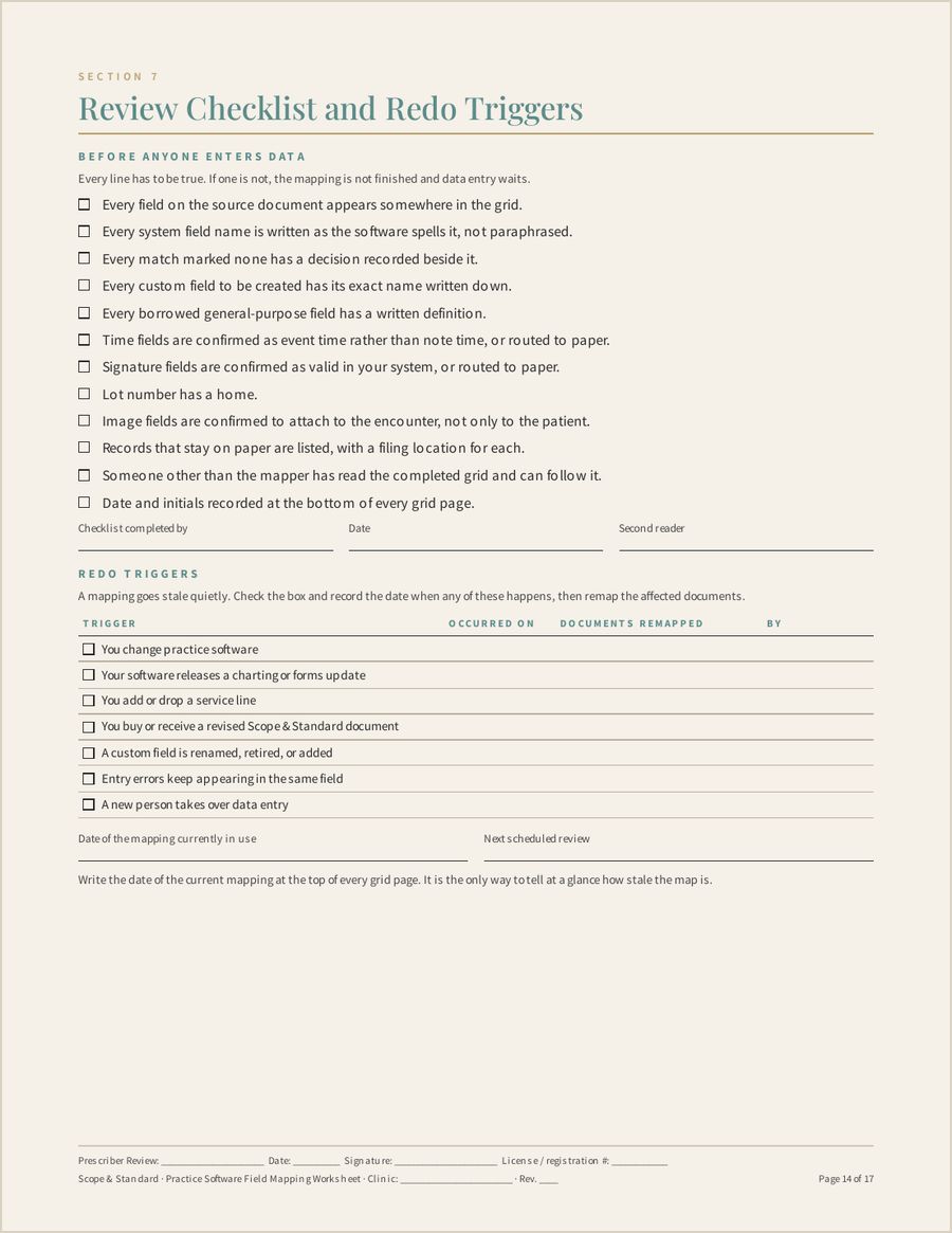 EMR Field Mapping Worksheet, Page 14 of 17