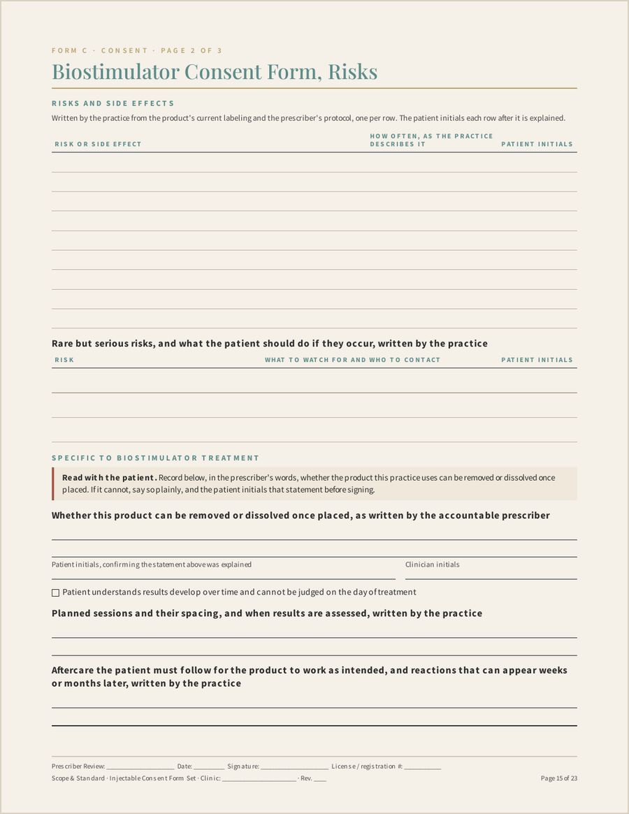 Injectable Consent Form Set, Page 15 of 23