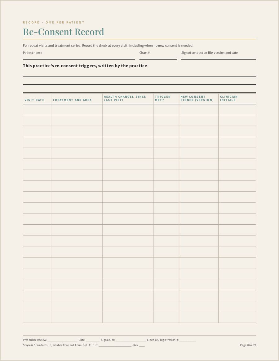 Injectable Consent Form Set, Page 20 of 23