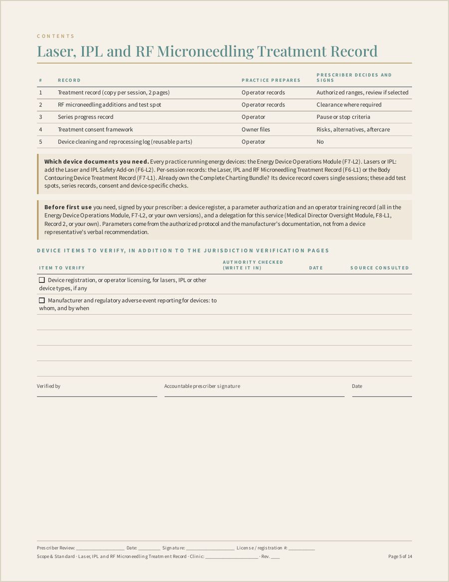 Laser, IPL and RF Microneedling Treatment Record, Page 5 of 14