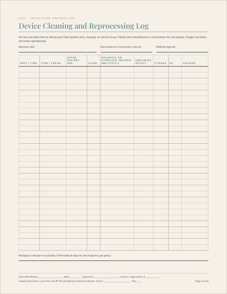 Laser, IPL and RF Microneedling Treatment Record, Page 11 of 14