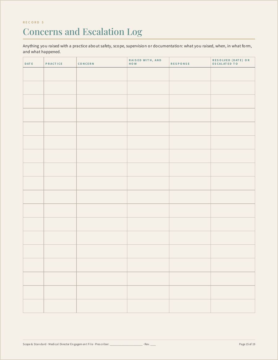 Medical Director Engagement File, Page 15 of 19