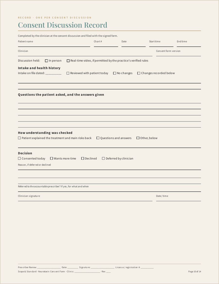 Neurotoxin Consent Form, Page 10 of 14