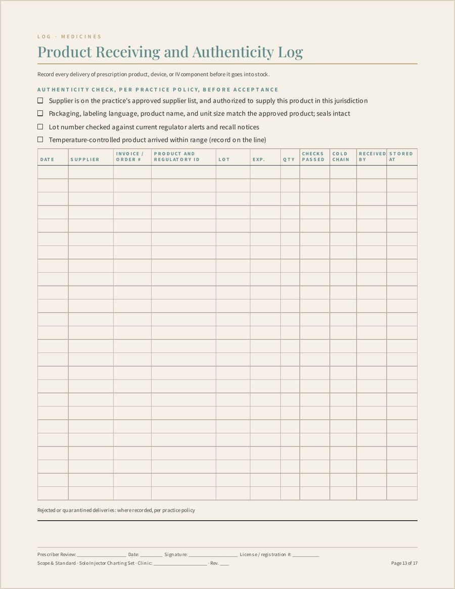 Solo Injector Charting Set, Page 13 of 17