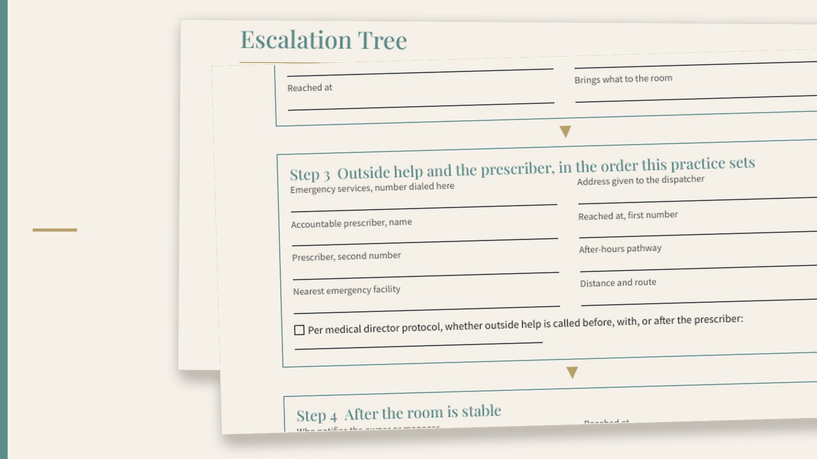 Pages from a Scope & Standard emergency preparedness document, shown as an example of the page structure this guide describes.